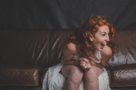 portrait smiling woman casual
